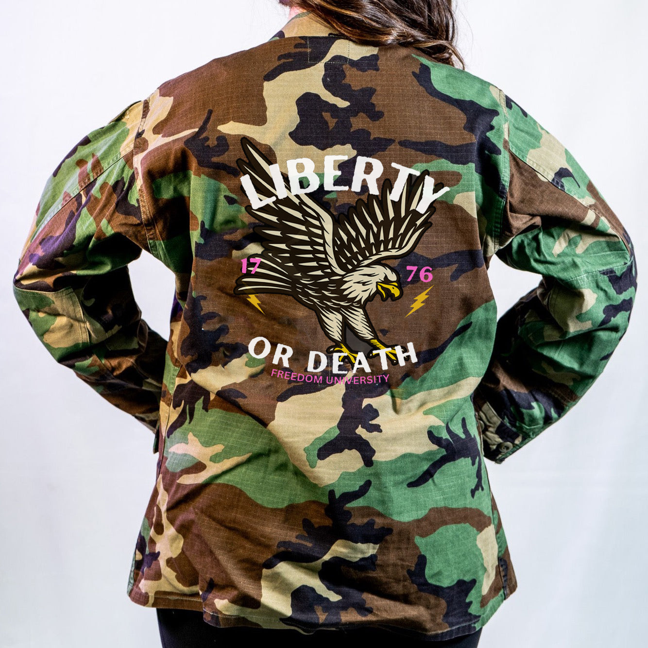 Liberty Or Death Vintage Camo Jacket